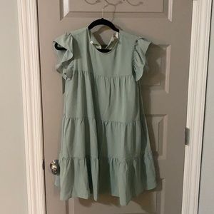 Pink Lily NWOT Complete My Heart Sage Green Babydoll Dress Size M